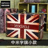 INPHIC-擺飾復古櫥窗收納盒木盒老式米字旗國旗木箱道具做舊英倫-中米字旗小款